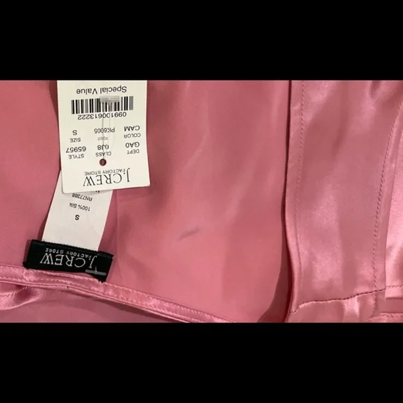 NWT Vintage Y2K J. Crew 100% Silk Cami Women’s size Small in Pink 2004 NEW OLD - Picture 6 of 8